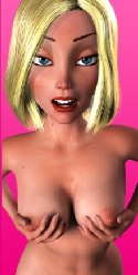 Gros seins blondes de jeux de porno 3D